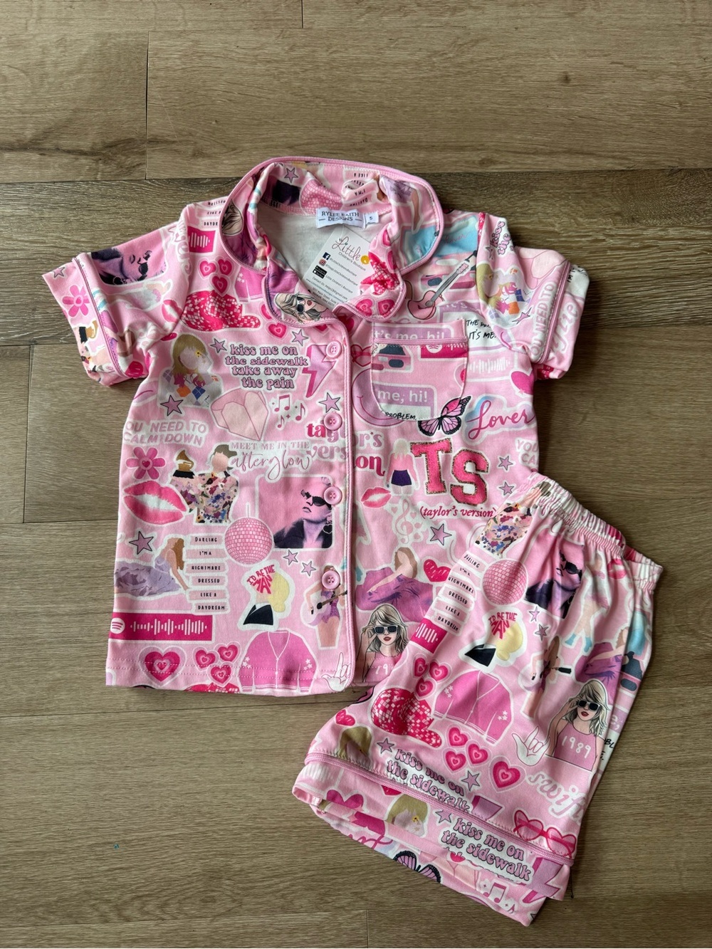 Rylee Faith Designs Taylor Swift Pajamas Set Size 5